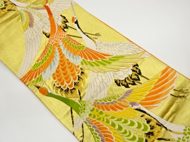 JAPANESE FUKURO OBI / WOVEN CRANES